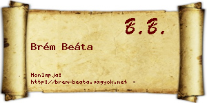 Brém Beáta névjegykártya
